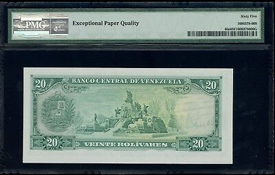 Caracas, Venezuela, 20 Bolivares, 29-1-1974, PMG Gem UNC 65 EPQ, SCWPM-46e