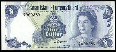 Cayman Islands, $1, 1974, Series A/5, Low Serial 000387, SCWPM-5a