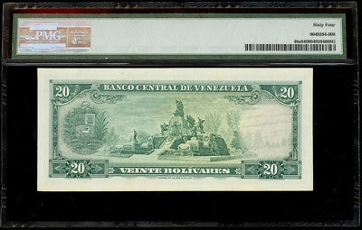 Caracas, Venezuela, 20 Bolivares, 29-1-1974, PMG UNC 64, SCWPM-46e #1015