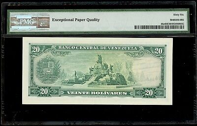 Caracas, Venezuela, 20 Bolivares, 29-1-1974, PMG Gem UNC 66 EPQ, SCWPM-46e