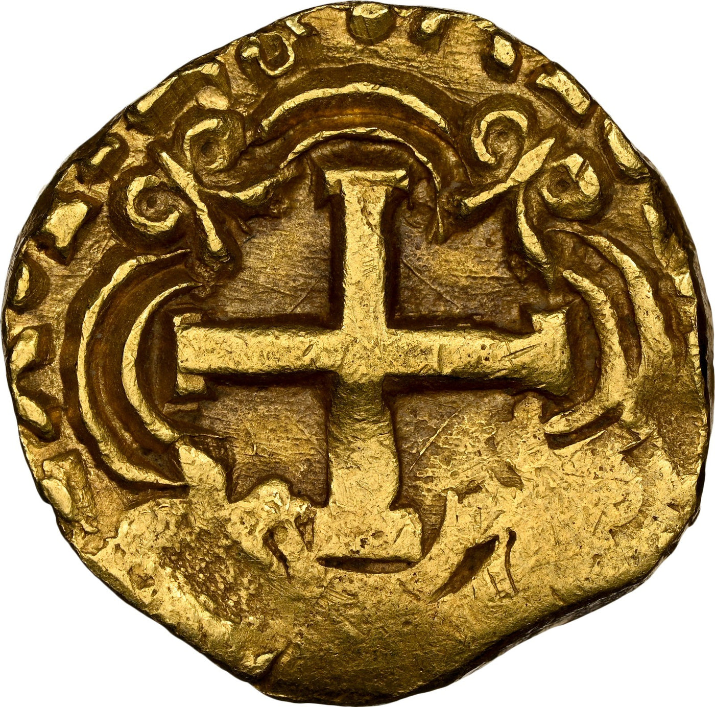 COLOMBIA, Bogotá, gold cob 2 escudos, 1748 SR, mintmark FS to left, assayer RS