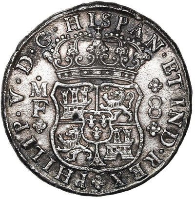 Mexico City Mexico Silver Pillar 8 Reales Philip V 1740 MF Hollandia Shipwreck