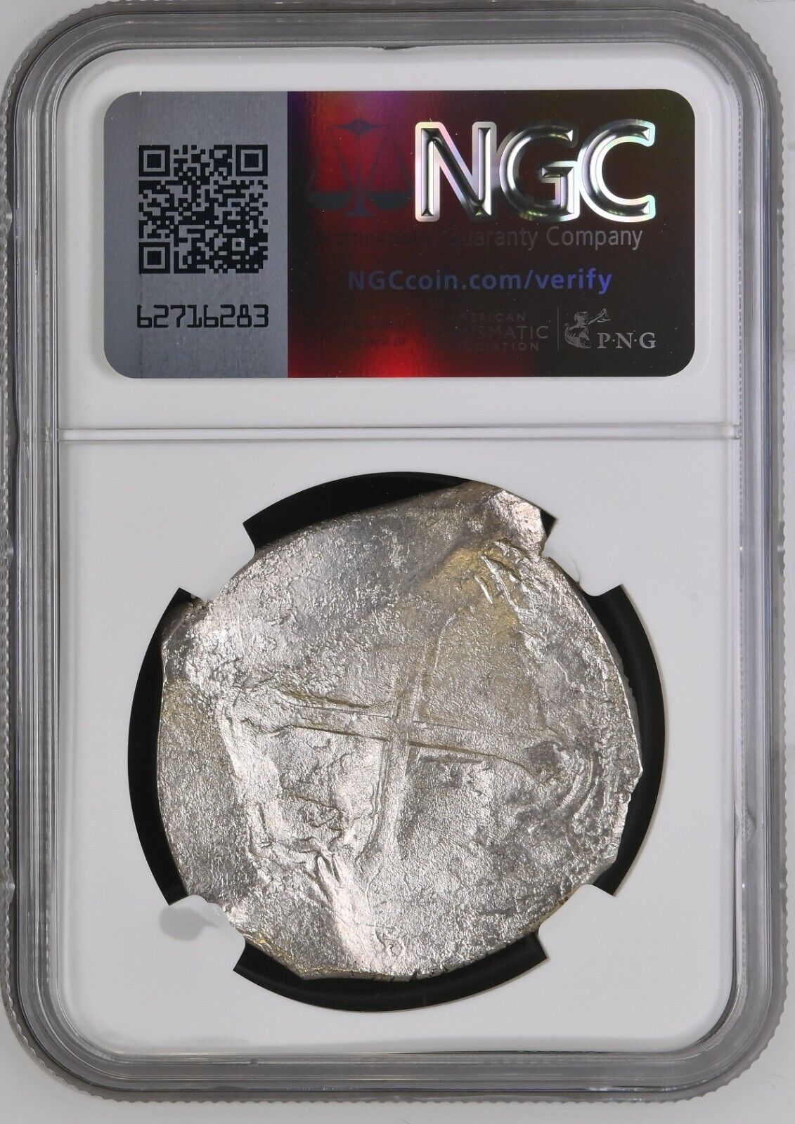 Mexico City Silver Cob 8 Reales Philip IV Concepcion Shipwreck NGC VF w/ COA