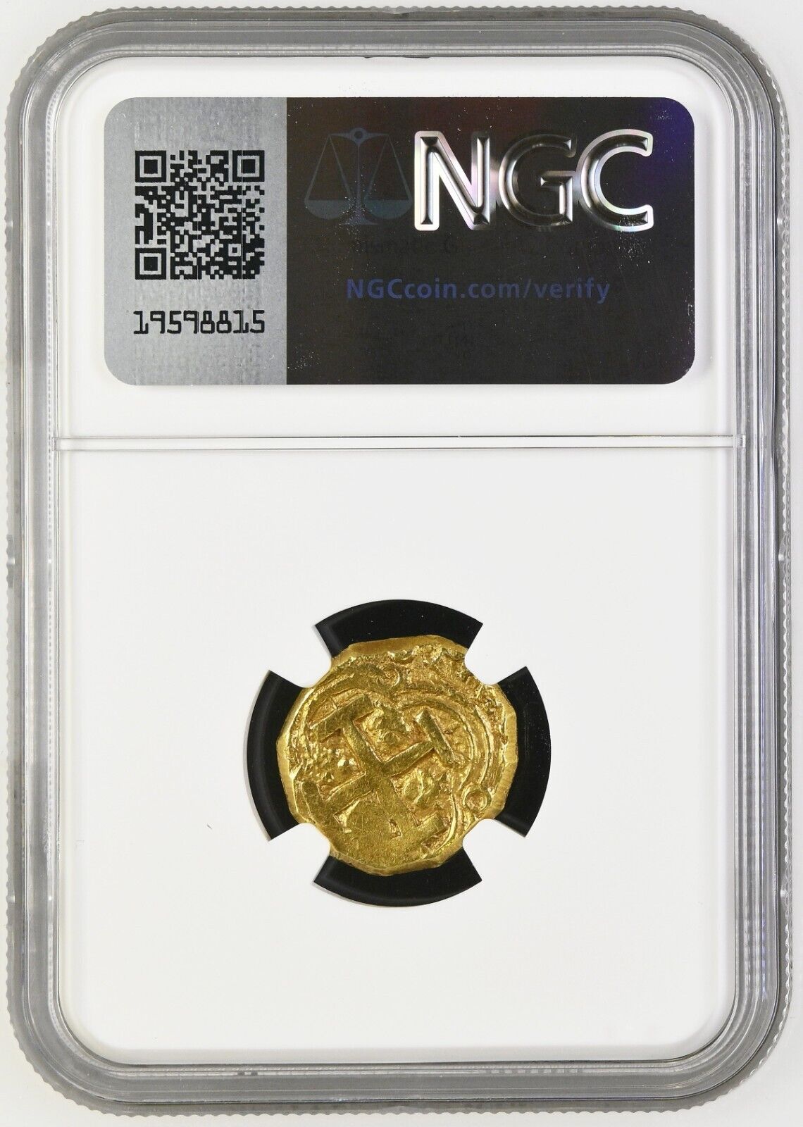 COLOMBIA Bogotá Gold Cob 2 Escudos Charles II Assayer G NGC AU 58 "Top Pop"