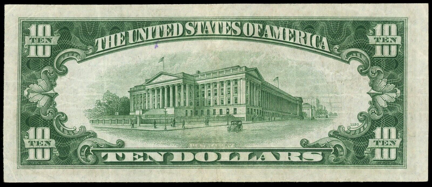 USA Silver Certificate $10 Series of 1934B Fr-1703 VF