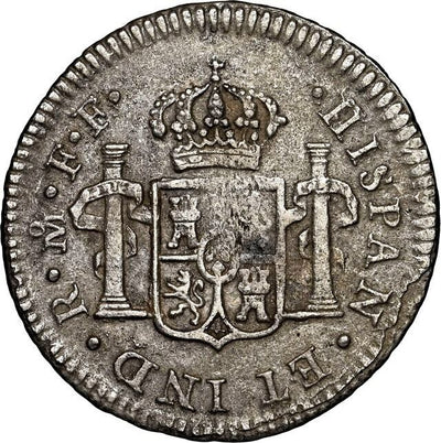 El Cazador Shipwreck (1784) Mexico Silver Bust 1/2 Real 1783 FF NGC AU Details