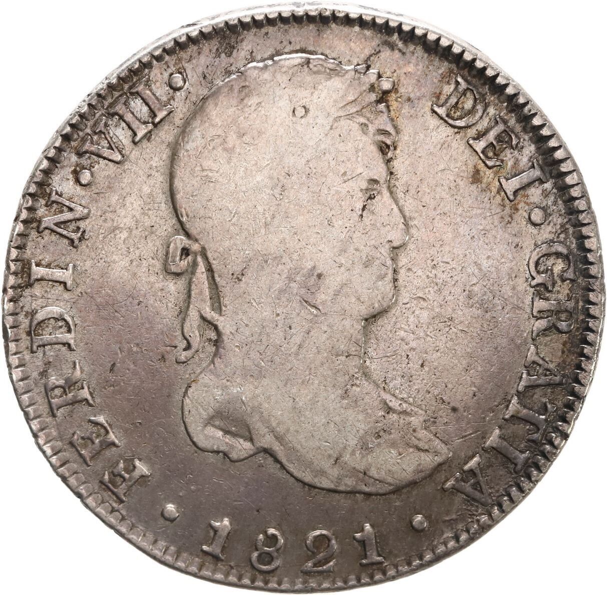 PERU, Lima, bust 4 reales, Ferdinand VII, 1821 JP.