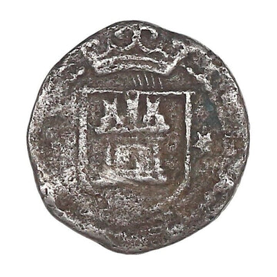 Lima Peru Silver Cob 1/4 Real Philip II Assayer Diego de la Torre