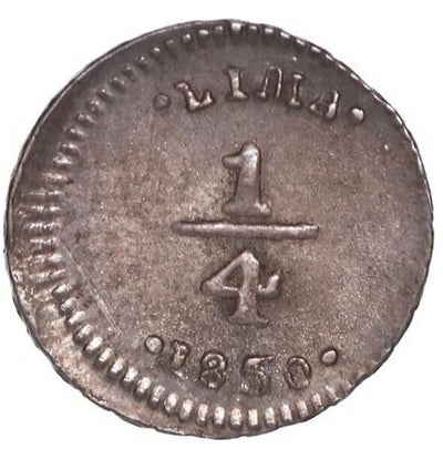 PERU, Lima, ¼ real, 1850, ex-O'Brien.