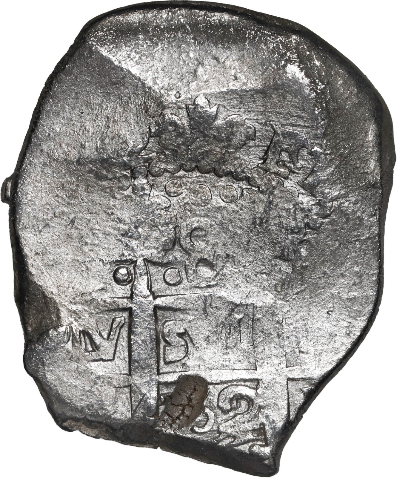 PERU, Lima, cob 8 reales, 1752 R, rare final year of Lima cobs.