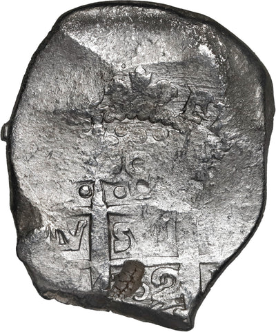 PERU, Lima, cob 8 reales, 1752 R, rare final year of Lima cobs.
