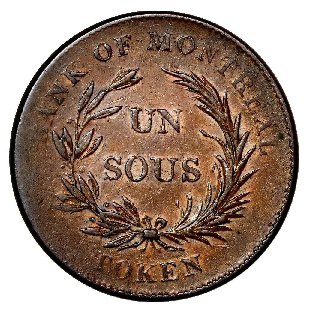 Canada Bank of Montreal Copper "bouquet-sou" Token (1836) Ex-Baker