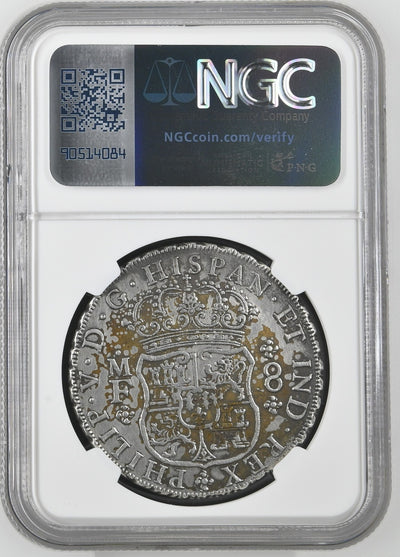 Rooswijk Shipwreck (1739) MEXICO Silver Pillar 8 Reales 1736 MF NGC UNC Details