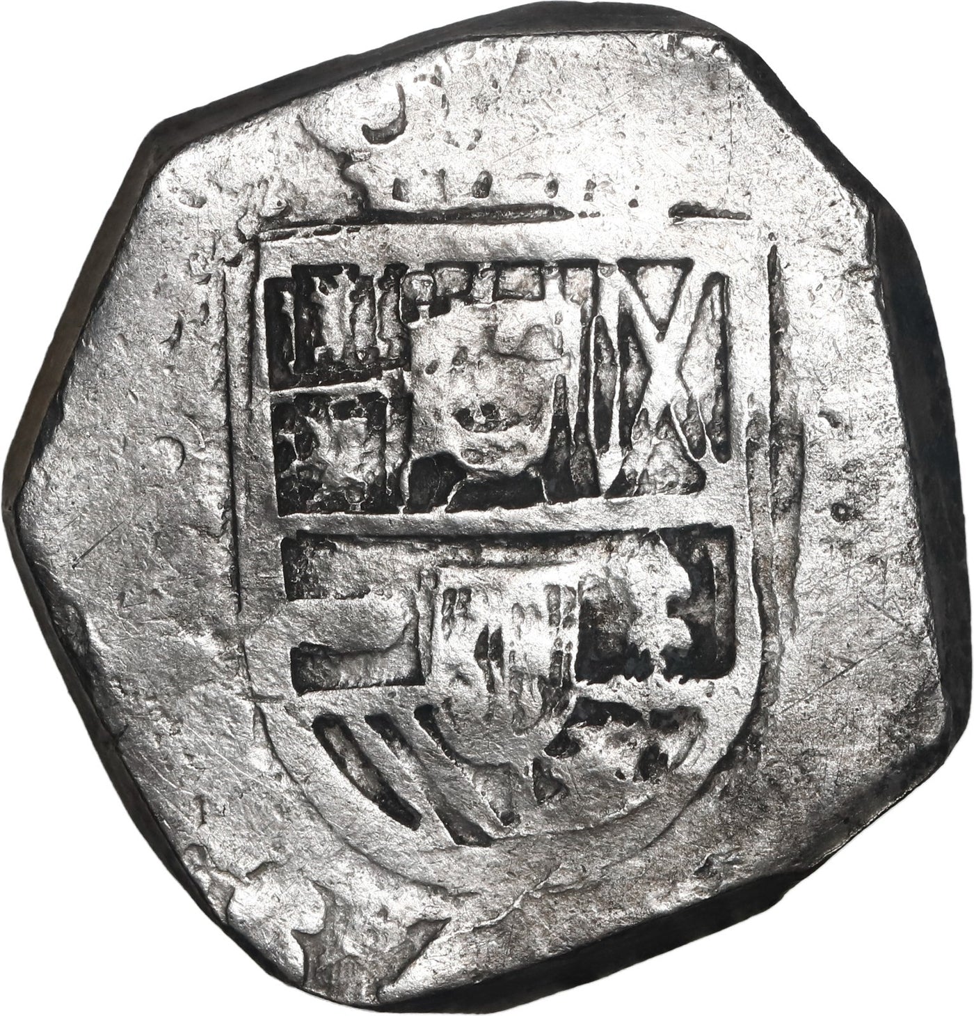 SPAIN, Toledo, cob 4 reales, Philip III, assayer C,quadrants of cross transposed