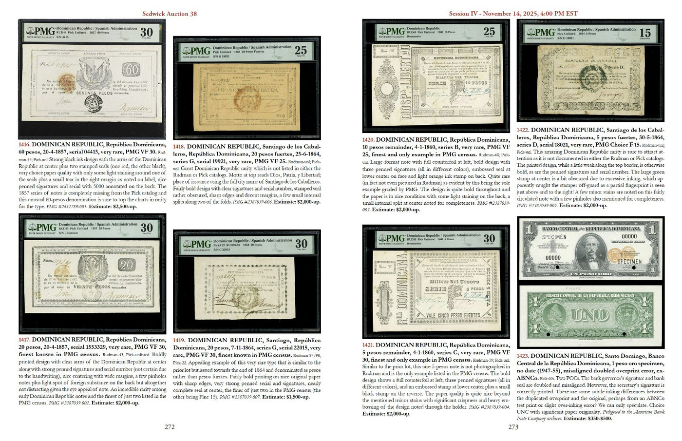 Sedwick Auction 38 Nov. 13-15, 2025 Catalog - U.S., World, & Shipwreck Coins