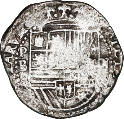 BOLIVIA, Potosí, cob 2 reales, Philip II, assayer B (3rd period).
