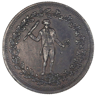 CANADA Copper 1/2 Penny Token No Date (1800s) Standing "Irishman" ex-Baker