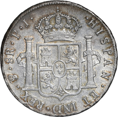 BOLIVIA, Potosí, bust 8 reales, Ferdinand VII, 1808 PJ.