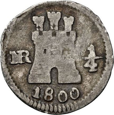 COLOMBIA, Bogotá, ¼ real, 1800, NGC G 4, ex-Becerra.