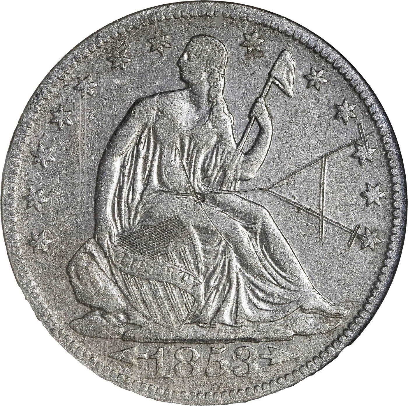 S.S. Republic Shipwreck(1865) USA, New Orleans, Seated Liberty half dollar, 1853