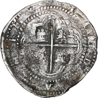 BOLIVIA, Potosí, cob 8 reales, Philip II, assayer B (2nd period, "Great Module")