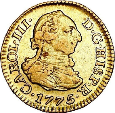 SPAIN Madrid Gold Bust 1/2 Escudo Charles III 1775 PJ KM-415.1 Cal-1262 Rare