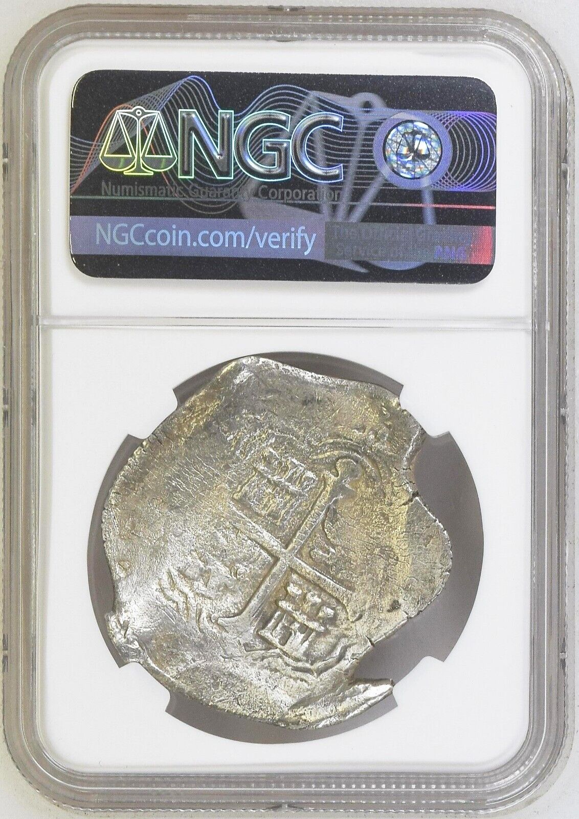 Mexico City Silver Cob 8 Reales 1624/3 D Lucayan Beach Shipwreck NGC XF w/ COA