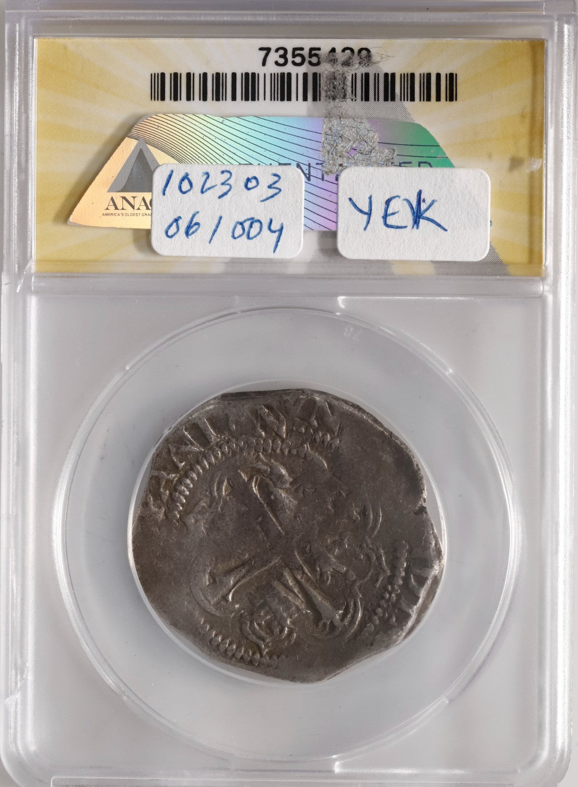 MEXICO, Mexico City, cob 4 reales, Philip III, assayer F, ANACS VF 30.