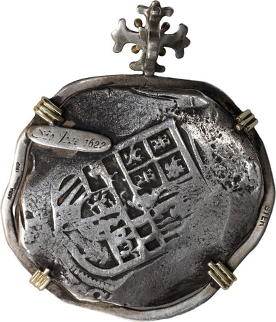 Sao Jose Shipwreck(1622) MEXICO, Mexico City, cob 8 reales, Silver Jewelry Bezel
