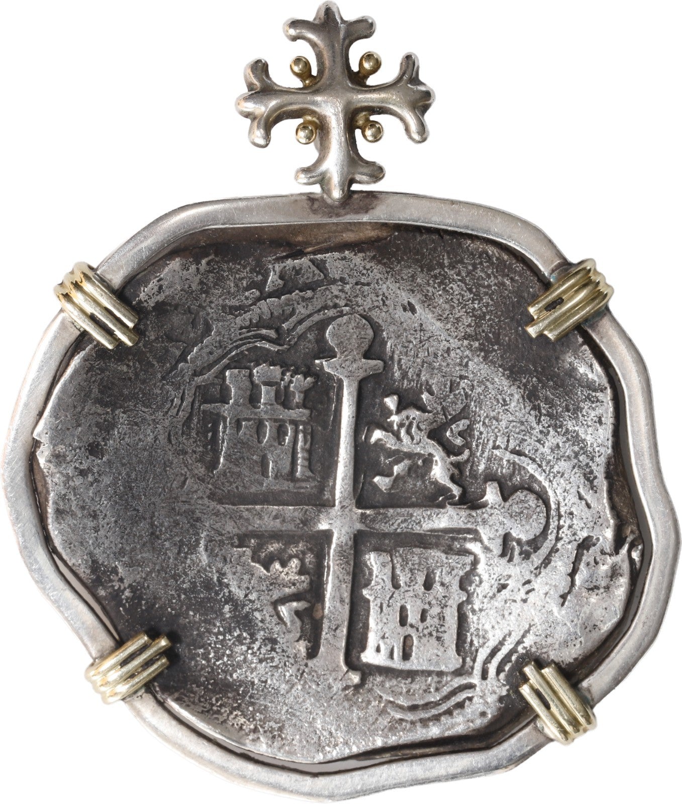 Sao Jose Shipwreck(1622) MEXICO, Mexico City, cob 8 reales, Silver Jewelry Bezel