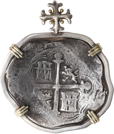 Sao Jose Shipwreck(1622) MEXICO, Mexico City, cob 8 reales, Silver Jewelry Bezel