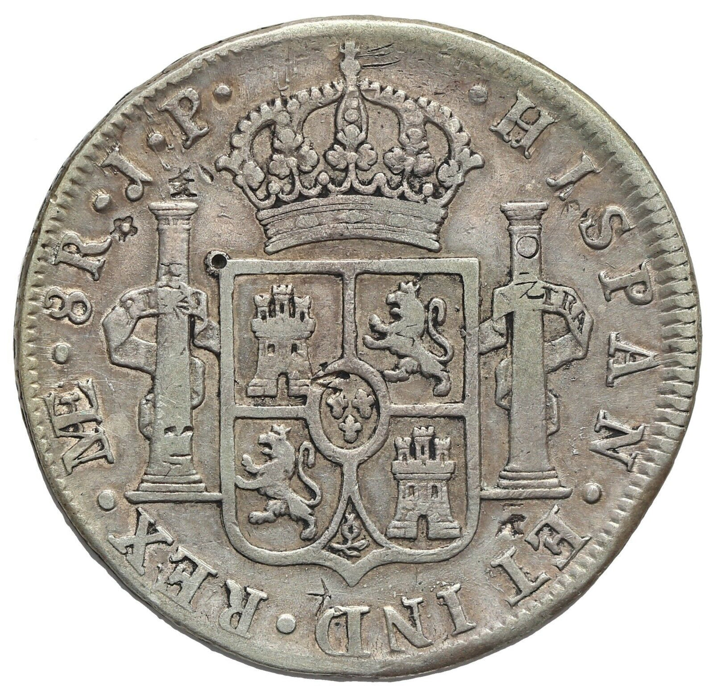 Lima Peru Silver Bust 8 Reales 1804 JP Charles IV Chopmarks from Trade in China