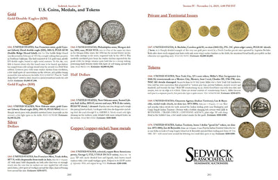 Sedwick Auction 38 Nov. 13-15, 2025 Catalog - U.S., World, & Shipwreck Coins