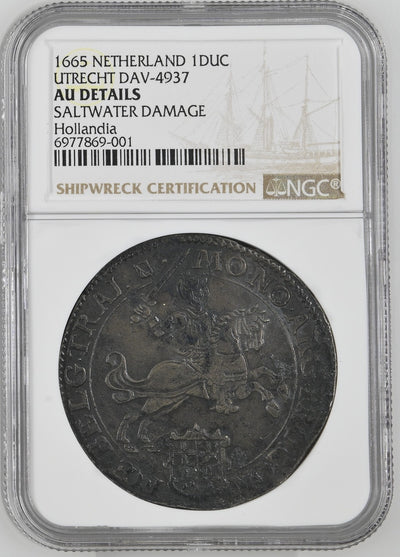 Hollandia Shipwreck (1742)NETHERLANDS (United), Utrecht, "rider" ducatoon, 1665