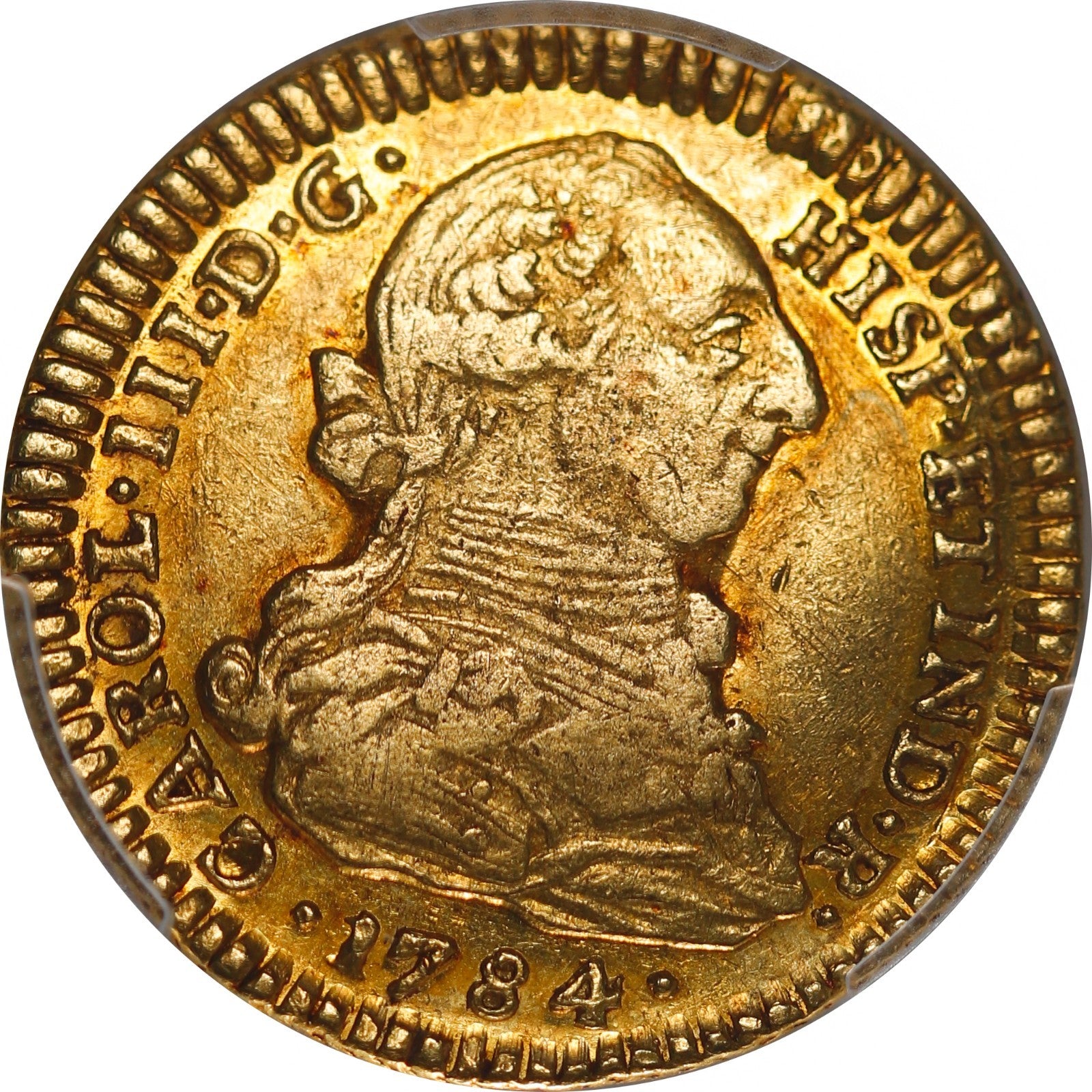 COLOMBIA, Popayán, gold bust 2 escudos, Charles III, 1784 SF, PCGS AU5 ...
