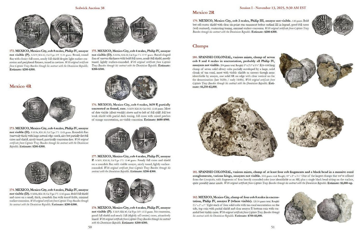 Sedwick Auction 38 Nov. 13-15, 2025 Catalog - U.S., World, & Shipwreck Coins