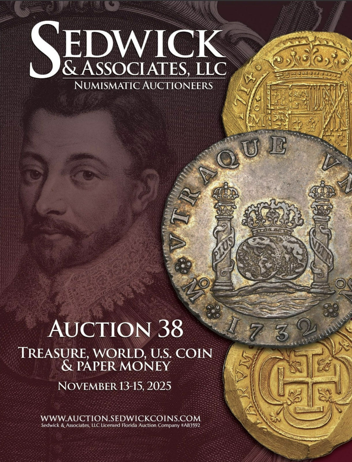 Sedwick Auction 38 Nov. 13-15, 2025 Catalog - U.S., World, & Shipwreck Coins