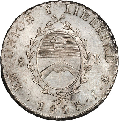 ARGENTINA (River Plate Provinces), Potosí mint, 8 reales, 1813 J PCGS AU details