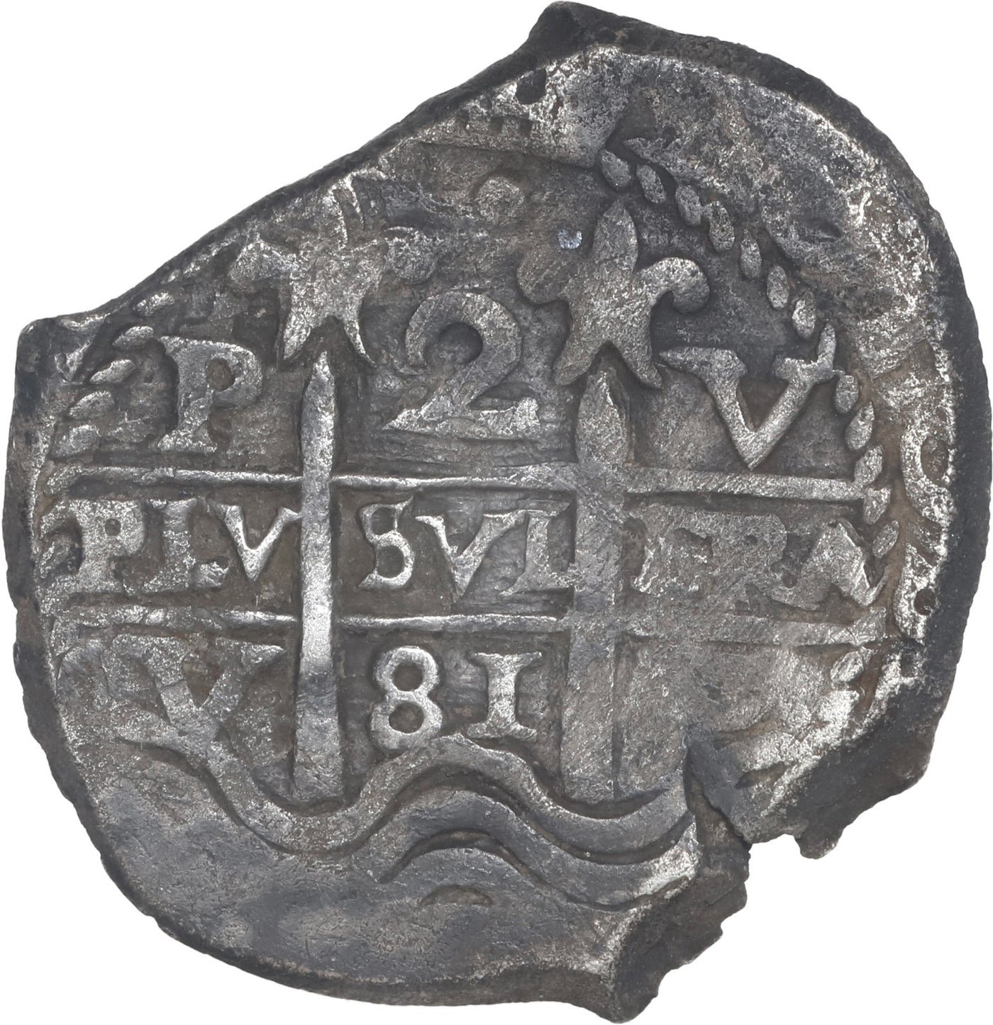 BOLIVIA, Potosi, cob 2 reales, 1681 V.