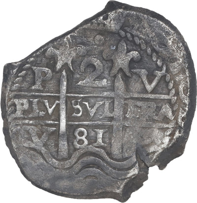 BOLIVIA, Potosi, cob 2 reales, 1681 V.