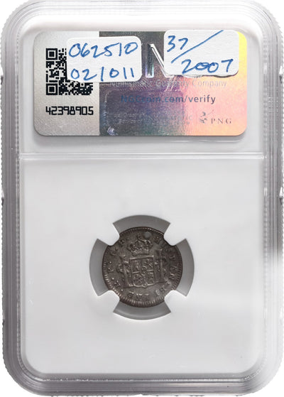 COLOMBIA, Popayán, bust ½ real, Ferdinand VII (bust of Charles IV), 1810 JF, NGC