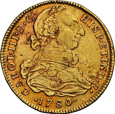 PERU Lima Gold Bust 4 Escudos Charles III 1780 MI NGC AU 53 Sole Finest Known!
