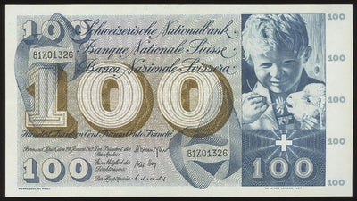 Switzerland National Bank 100 Franken 1972 Legend of St. Martin's Cloak Pick-49n