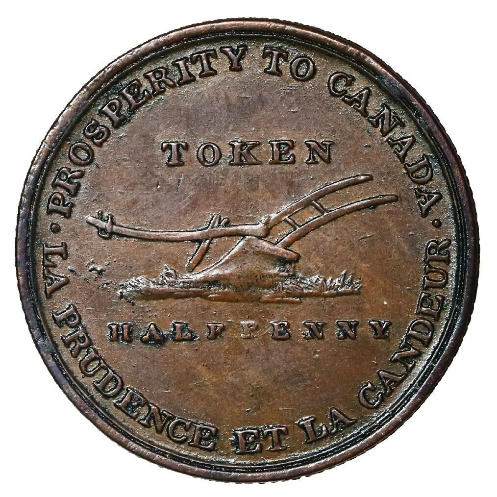 Canada Lesslie & Sons Copper 1/2 Penny Token (1838) Ex-Loye Ex-Baker B-718