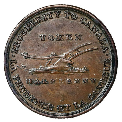 Canada Lesslie & Sons Copper 1/2 Penny Token (1838) Ex-Loye Ex-Baker B-718