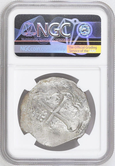 Mexico City Silver Cob 8 Reales 162? D Lucayan Beach Shipwreck NGC VF w/ COA