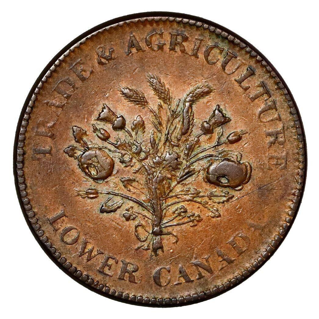 Canada Bank of Montreal Copper "bouquet-sou" Token (1836) Ex-Baker