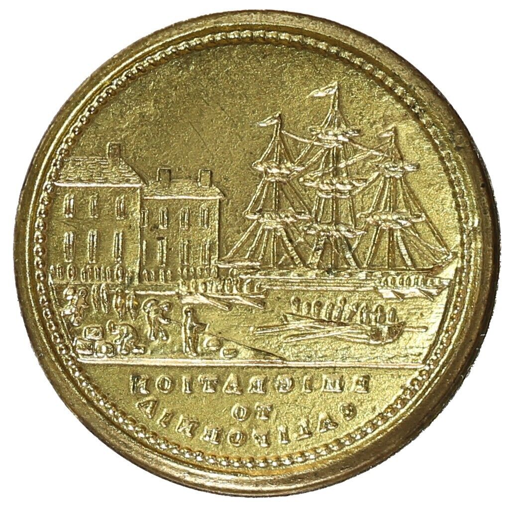 USA Brass Half Box of Issue for Model California Gold Coins (1849) "Emigration"