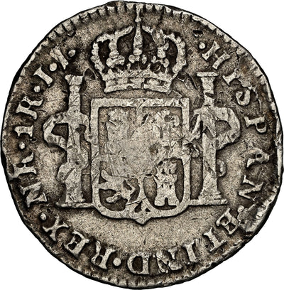 COLOMBIA, Bogotá, bust 1 real, Charles IV, 1795 J•J, no • in mintmark, NGC