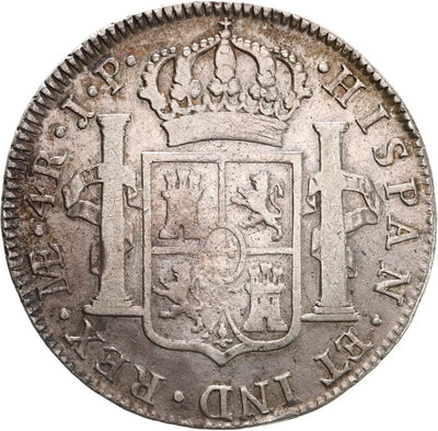 PERU, Lima, bust 4 reales, Ferdinand VII, 1821 JP.